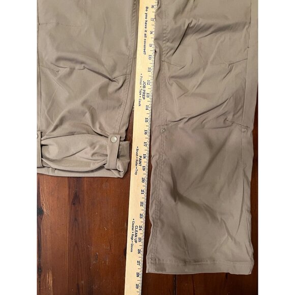 Prana tan women's outdoor, lightweight hiking pants sz10, flat front, adjustable - Picture 9 of 9
